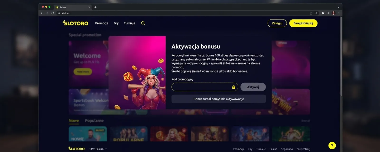Aktywacja bonusu