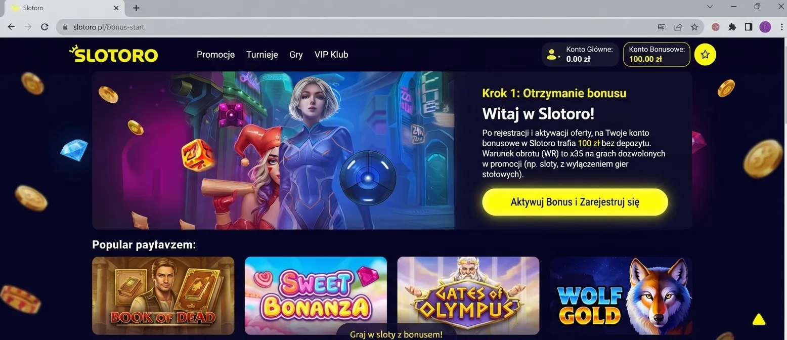 Krok 1: Otrzymanie bonusu