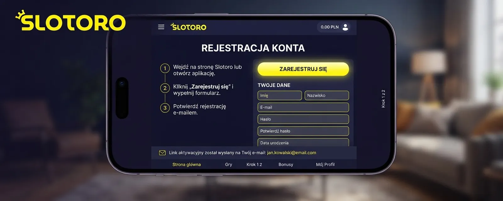 Rejestracja konta